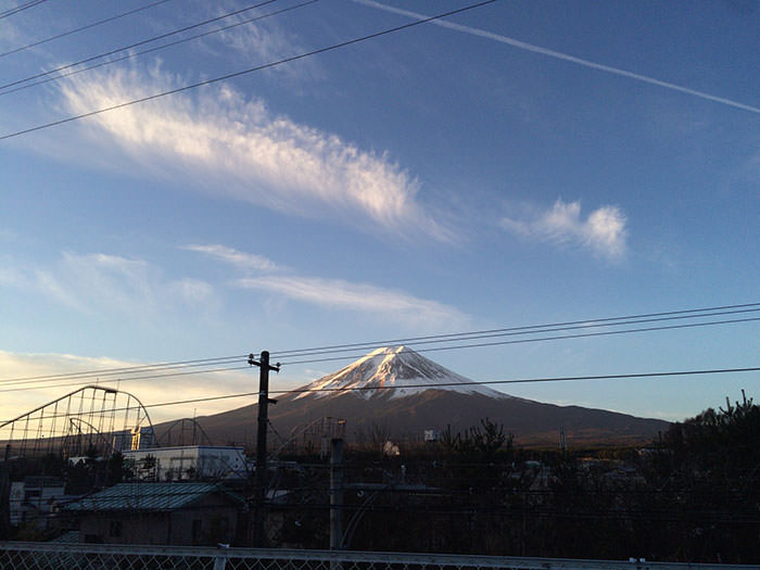 早朝の富士山。空気が澄んでいて美しい。